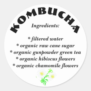 Kombucha Lijst van ingrediënten Stickers