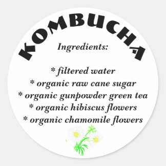 Kombucha Lijst van ingrediënten Stickers