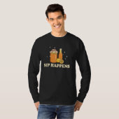 Kombucha Lover Sip Happens Beverage Fun T-shirt (Voorkant volledig)