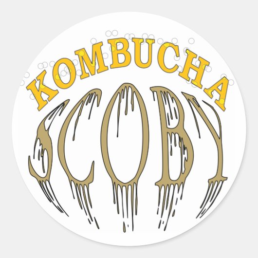 Kombucha Scoby Ronde Sticker (Voorkant)
