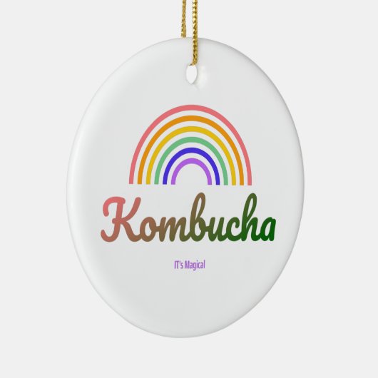 Kombucha ​ voedingsfeiten ​ regenboog keramisch ornament (Rechts)