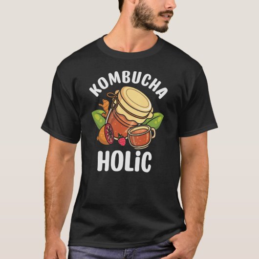 Kombuchaholic Mushroom Tea Scoby T-shirt (Voorkant)