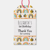 Kombule Bee Pattern Birthday Bedankt Cadeaulabel (Voorkant)