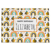 Kombule en regenbogen Pattern Birthday Groot Cadeauzakje (Voorkant)