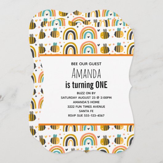 Kombule en regenbogen Pattern Birthday Kaart (Voorkant / Achterkant)