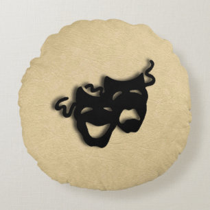 Komedie en Tragedie Maskers Theater Rond Kussen