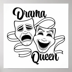 Komedie en tragedie theater maskeert drama Queen B Poster