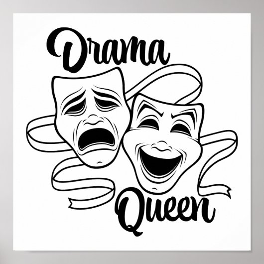 Komedie en tragedie theater maskeert drama Queen B Poster (Voorkant)
