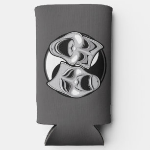 Komedie en tragedie Theater Masks Yin Yang Design Seltzer Blikjeskoeler