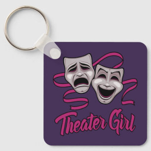 Komedie en Tragedie Theater Meisje Sleutelhanger