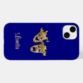Komedie en Tragedie Theater Monogram Kobalt Case-Mate iPhone Case (Achterkant (horizontaal))