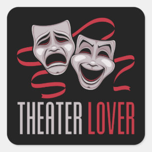 Komedie En Tragedie Theaterliefhebber Vierkante Sticker