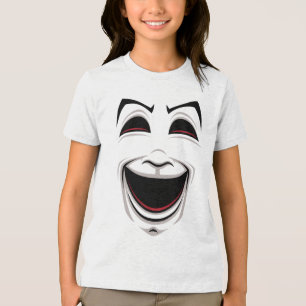 Komedie en tragedie Theatermaskers Gezichten Tri-Blend Shirt