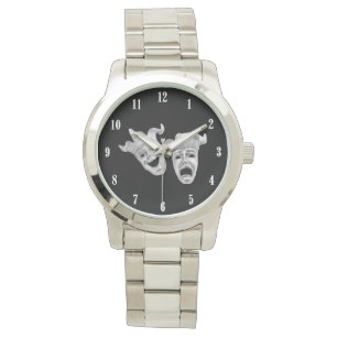 Komedie en Tragedie Zilver Theater Horloge
