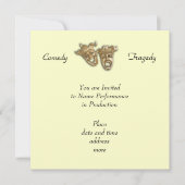 Komedie- en tragediemaskers uitnodiging (Voorkant)