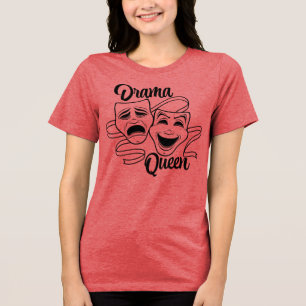 Komedie- en tragedietheatermaskers Drama Queen Zwa Tri-Blend Shirt