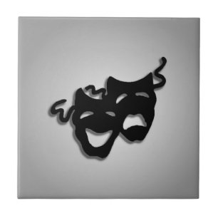 Komedie- en tragedietheatermaskers tegeltje