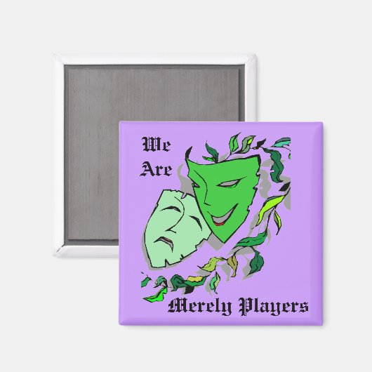 KOMEDIE & TRAGEDIE DRAMA MASKERS THEATER magneet (Voorkant / Achterkant)