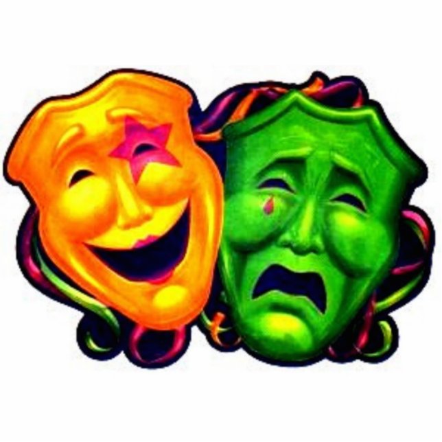 KOMEDIE & TRAGEDIE STAAND FOTOBEELDJE  (Voorkant)