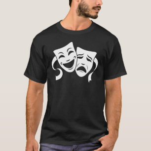 Komedie & Tragedie Theater Witte Maskers Mannen V T-shirt