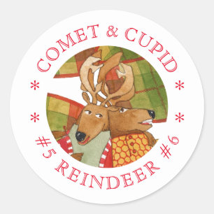 KOMEET CUPID RENDIER Kleine ronde Stickers