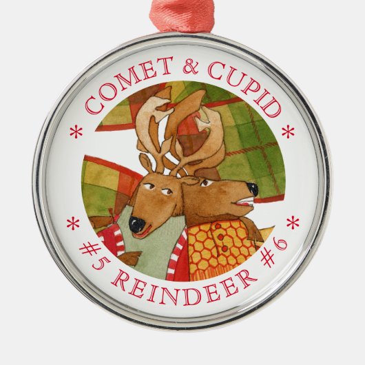 KOMEET CUPID RENDIER Premium Rond Ornament (Voorkant)