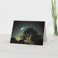 Komeet Hale-Bopp en Tree Wenskaart