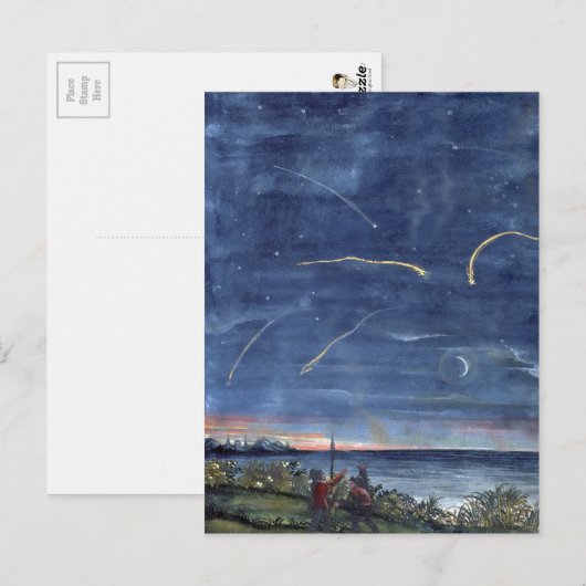  komeet-illustratie Etoiles Couzantes Briefkaart (Voorkant / Achterkant)