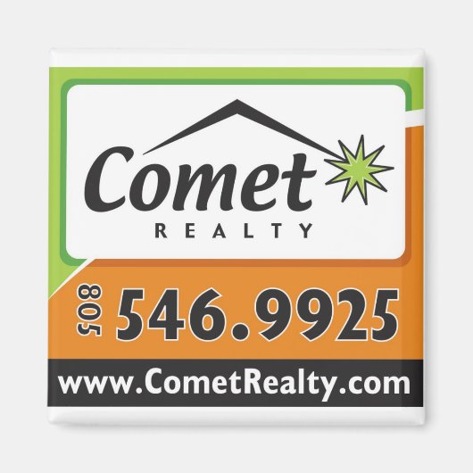 Komeet Realty magneet (Voorkant)