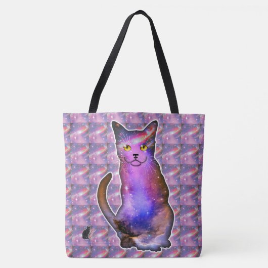 Komeet Ruimte In Kat Tote Bag (Voorkant)