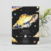 Komeet Whimsy Space Verjaardag Kaart (Staand voorkant)