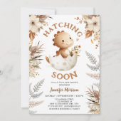 Komen eraan! Dinosaur Baby Shower Boho Neutraal  Kaart (Voorkant)