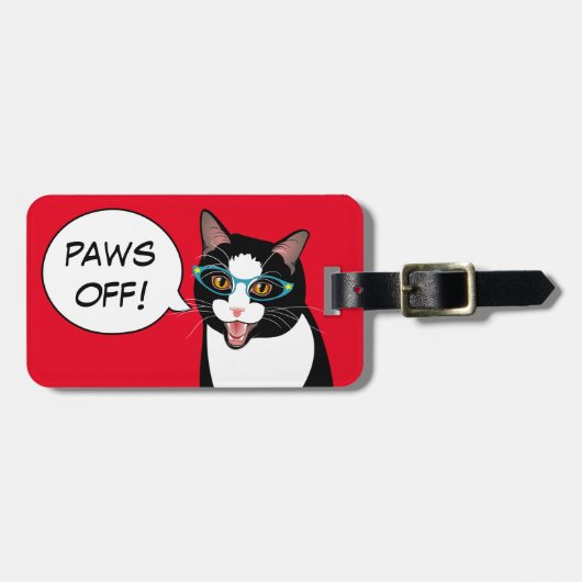 KOMEN UIT! Sassy Tuxedo Cat Travel Bliss and Kitte Bagagelabel (Voorkant horizontaal)