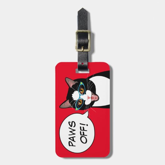 KOMEN UIT! Sassy Tuxedo Cat Travel Bliss and Kitte Bagagelabel (Voorkant verticaal)