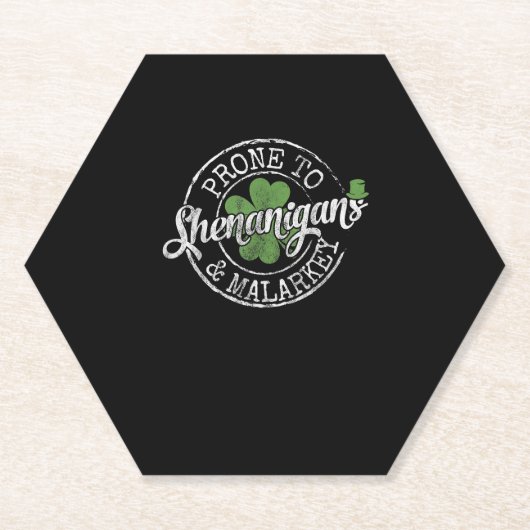 Komen voor Shenanigans & Malarkey Fun Clovers St. Kartonnen Onderzetters (Voorkant)