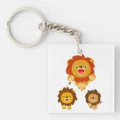 'Komend!' 3 Cute Cartoon Lions AcrylSleutelhanger Sleutelhanger (Voorkant)