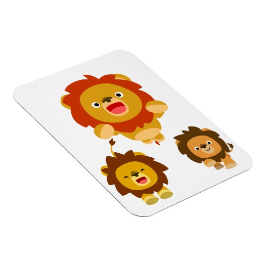 'Komend!' 3 Cute Cartoon Lions Flexible Magnet Magneet (Rechterzijde)