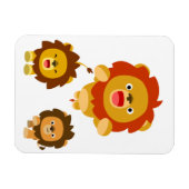 'Komend!' 3 Cute Cartoon Lions Flexible Magnet Magneet (Horizontaal)