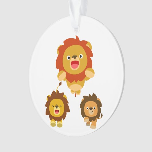 'Komend!' 3 Cute Cartoon Lons Acrylisch Ornament (voorkant)