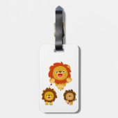 'Komend!' Drie Cute Cartoon Lions Bagagelabel (Achterkant verticaal)