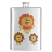 'Komend!' Drie Cute Cartoon Lions Classic Flask Heupfles (Voorkant)