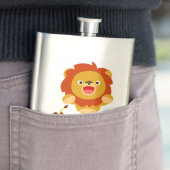 'Komend!' Drie Cute Cartoon Lions Classic Flask Heupfles (Voorbeeld)