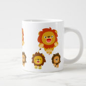 'Komend!' Drie Cute Cartoon Lions Jumbo Mok (Rechts)