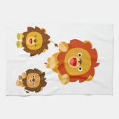 'Komend!' Drie Cute Cartoon Lions Kitchen Towel Theedoek (Horizontaal)