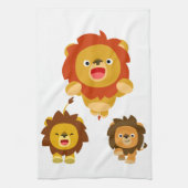 'Komend!' Drie Cute Cartoon Lions Kitchen Towel Theedoek (Verticaal)