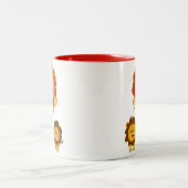 'Komend!' Drie Cute Cartoon Lions Mok (Center)