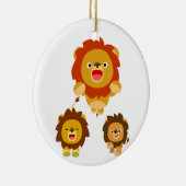 'Komend!' Drie Cute Cartoon Lions Ornament (Rechts)