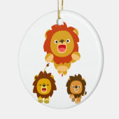 'Komend!' Drie Cute Cartoon Lions Ornament (Links)