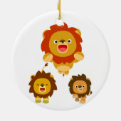 'Komend!' Drie Cute Cartoon Lions Ornament (Achterkant)