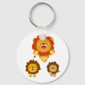 'Komend!' Drie Cute Cartoon Lions Sleutelhanger (Voorkant)